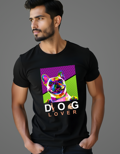 Dog lover Printed Black T-Shirts