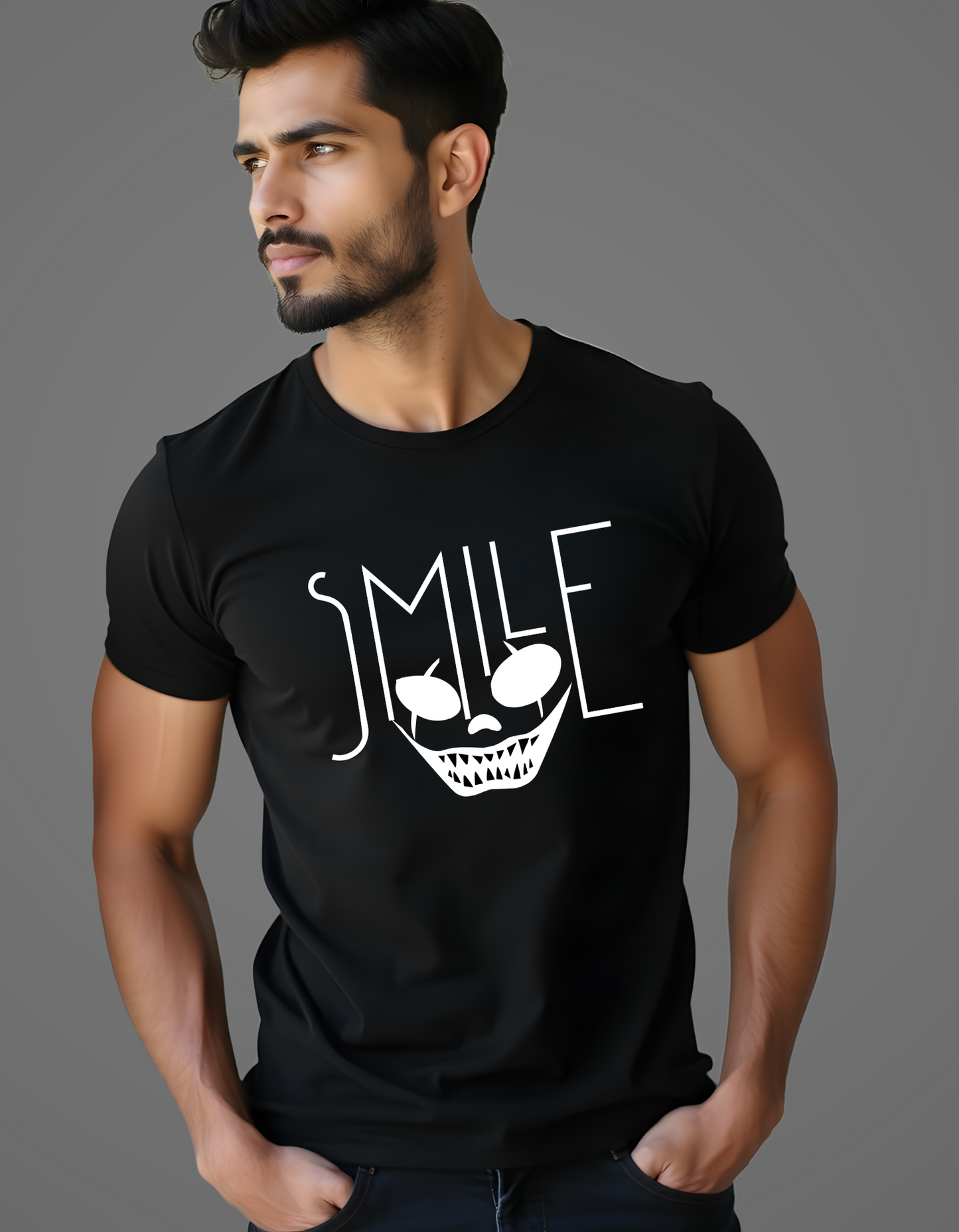 smile printed classic t-shirts