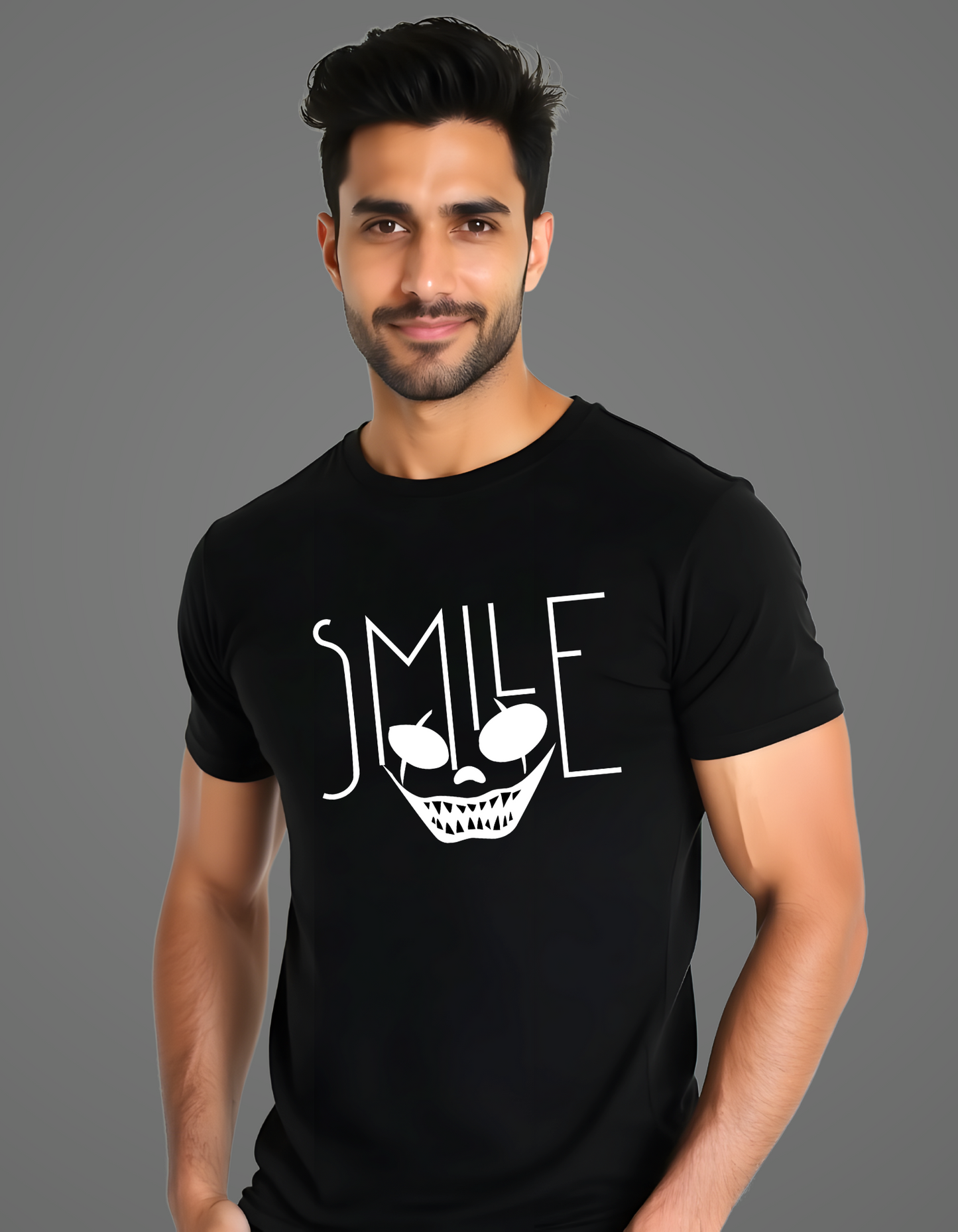 smile printed classic t-shirts