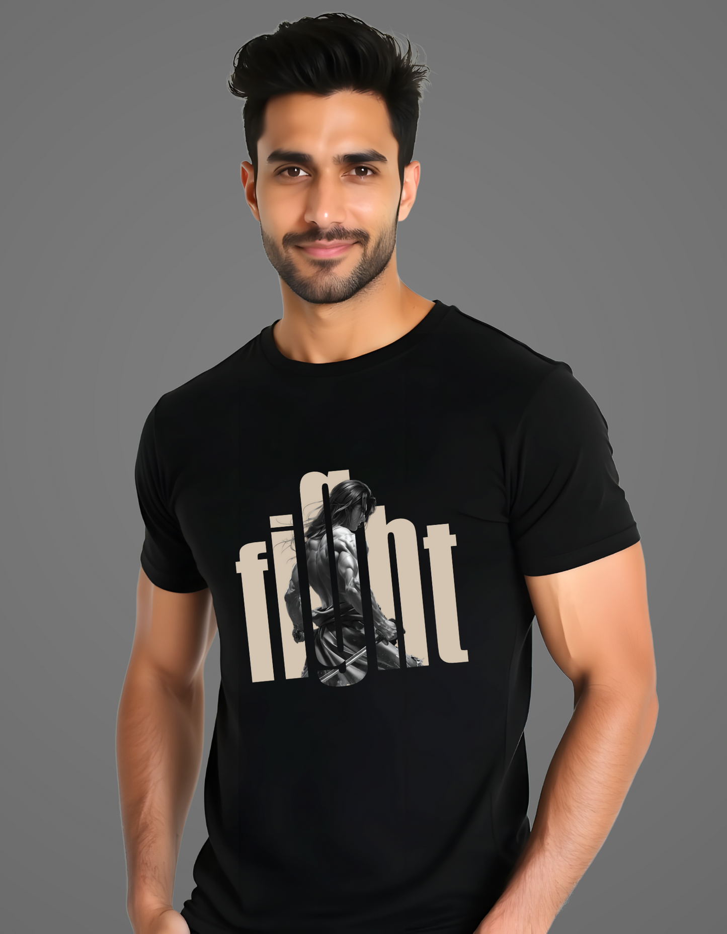 Fight printed 100% cotton t-shirts